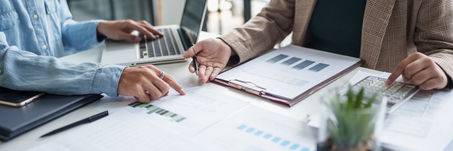 Financial Meeting at a desk