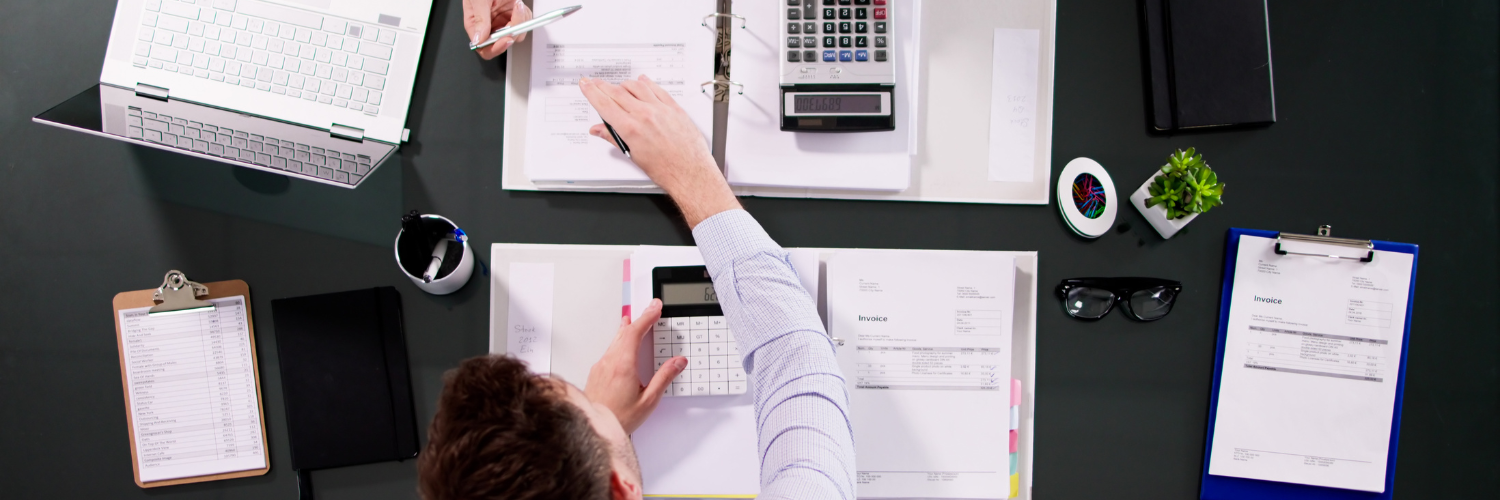 Financial spread on a desk